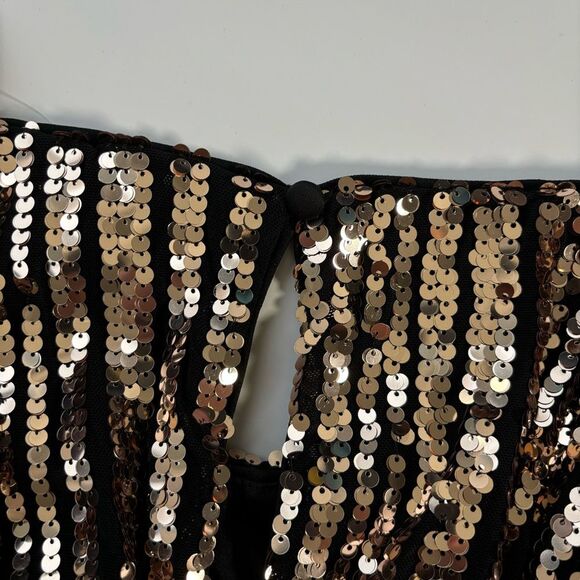 Torrid Sequin Trapeze A-Line Dress - Champagne Metallic - Size 4 - Picture 6 of 11